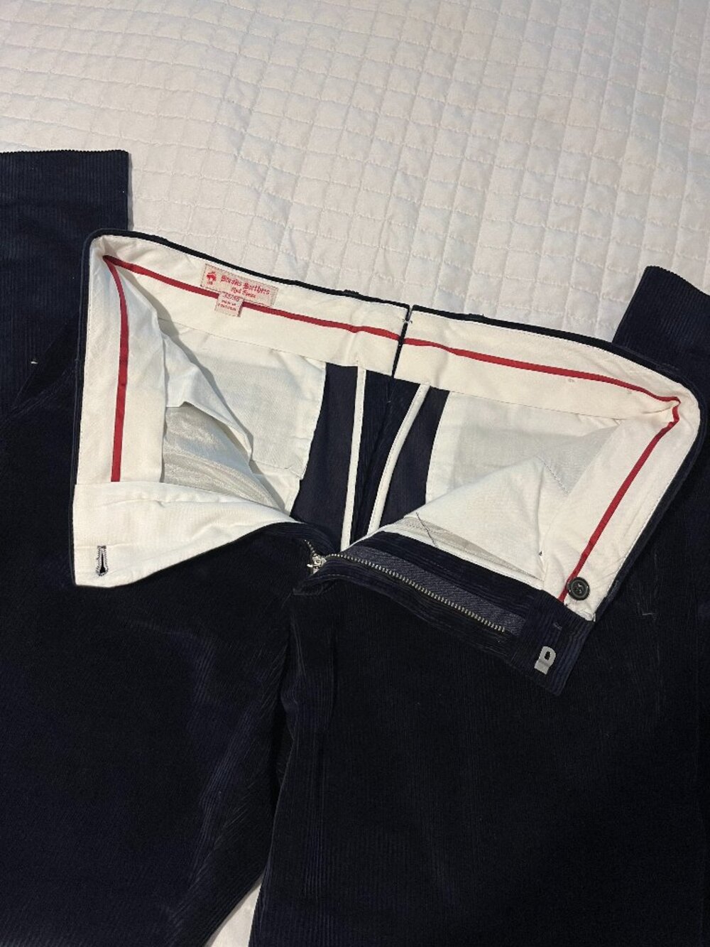 Brooks Brothers Red Fleece Navy Blue Corduroy Pants 32x30
